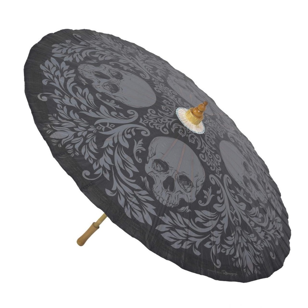 Midnight Mass Gothic Skulls Paper Shade Parasol - Picture 1 of 5